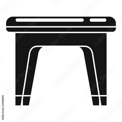 Plastic backless chair icon. Simple illustration of plastic backless chair vector icon for web design isolated on white background