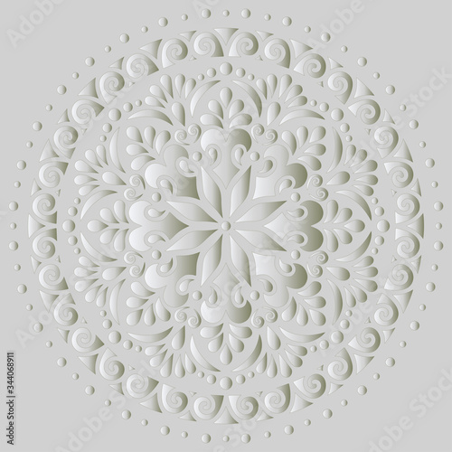 Mandala pattern white gradient good mood