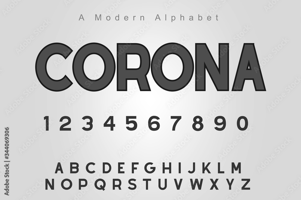 Fototapeta Corona Typography technology electronic digital music future creative font. vector illustraion