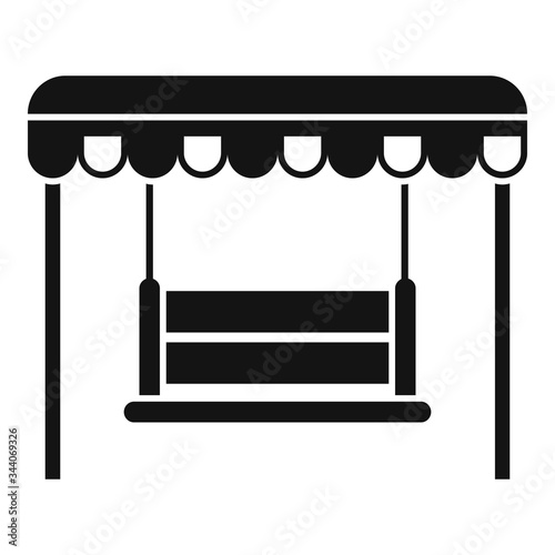 Swing garden chair icon. Simple illustration of swing garden chair vector icon for web design isolated on white background