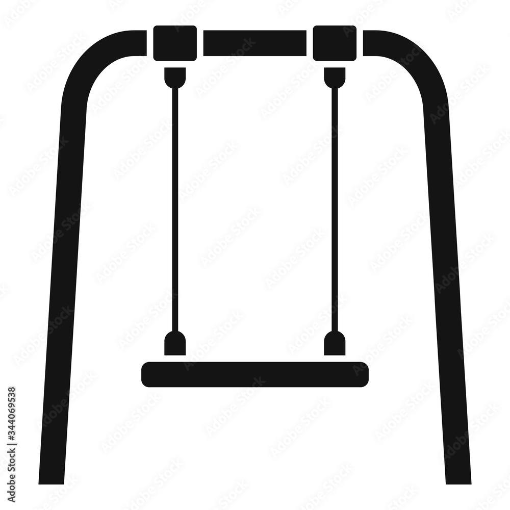 Kid yard swing icon. Simple illustration of kid yard swing vector icon for web design isolated on white background Kid yard swing icon. Simple illustration of kid yard swing vector icon for web design isolated on white background