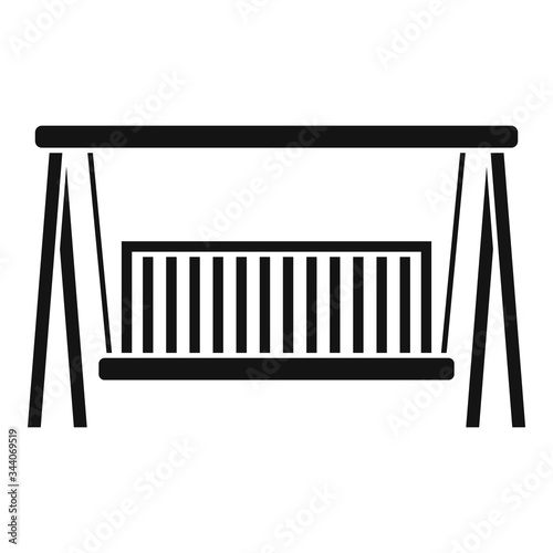 Swing wood bench icon. Simple illustration of swing wood bench vector icon for web design isolated on white background