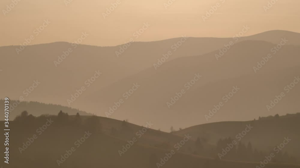silhouette of mountains. misty morning mountains. slopes of mountain ranges silhouette of mountains. misty morning mountains. slopes of mountain ranges