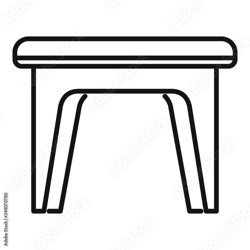 Plastic backless chair icon. Outline plastic backless chair vector icon for web design isolated on white background