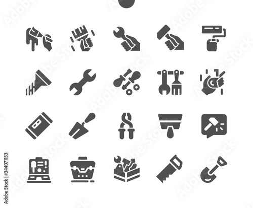 Tools Well-crafted Pixel Perfect Vector Solid Icons 30 2x Grid for Web Graphics and Apps. Simple Minimal Pictogram