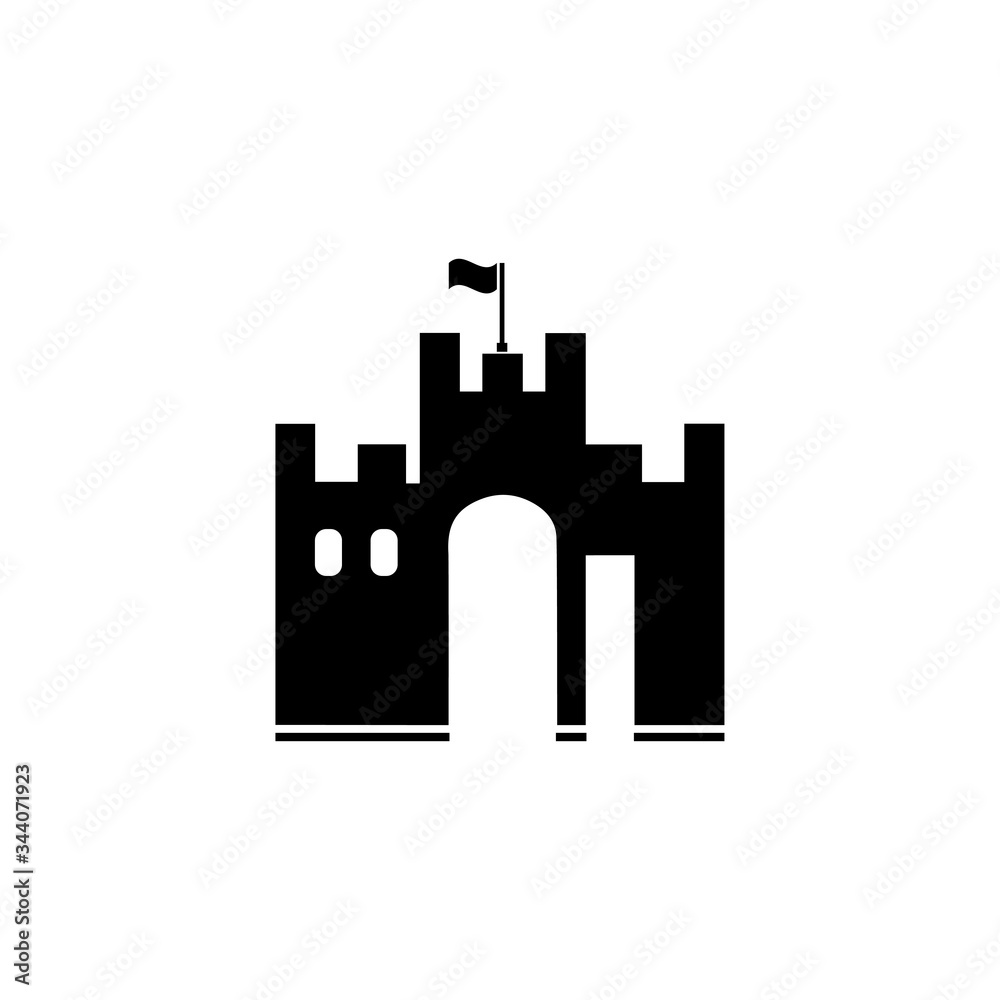 simple ilustration  castle ,Palace icon  editable logo design