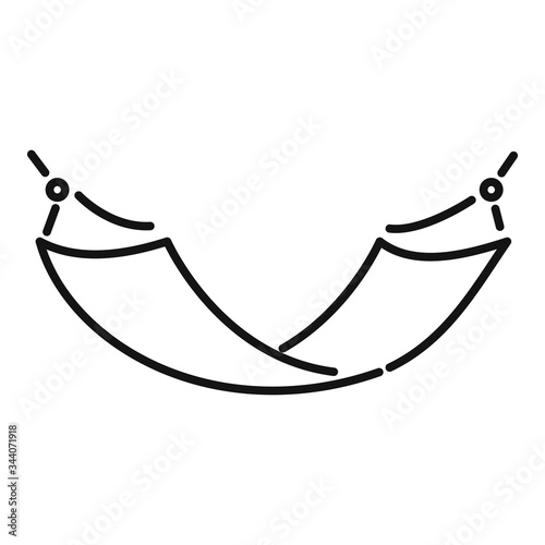 Garden hammock icon. Outline garden hammock vector icon for web design isolated on white background