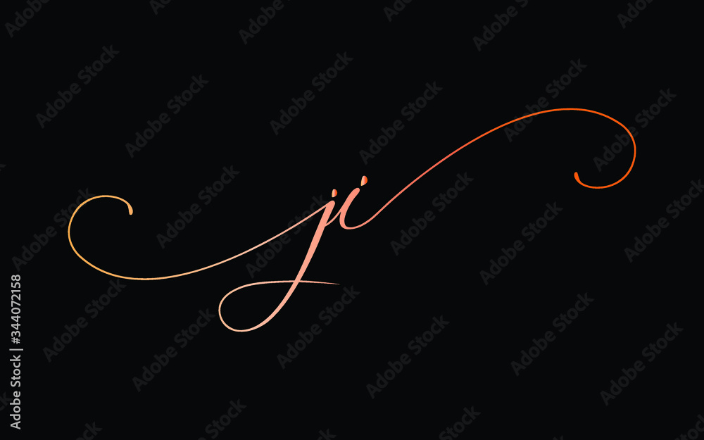 ji or j, i Lowercase Cursive Letter Initial Logo Design, Vector Template ji or j, i Lowercase Cursive Letter Initial Logo Design, Vector Template