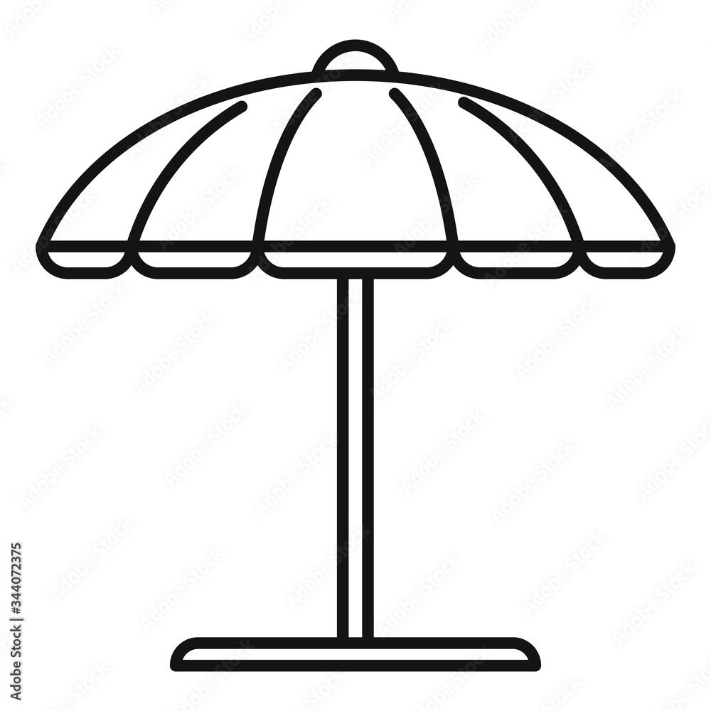 Beach umbrella icon. Outline beach umbrella vector icon for web design isolated on white background Beach umbrella icon. Outline beach umbrella vector icon for web design isolated on white background