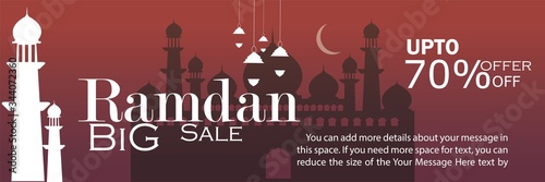 Ramadan mubarik sale banner for advertisement, add, flyer template   photo