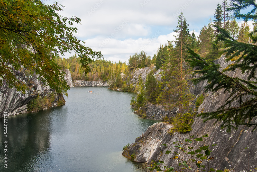Fototapeta premium Ruskeala Mountain Park - Landmark of Russia