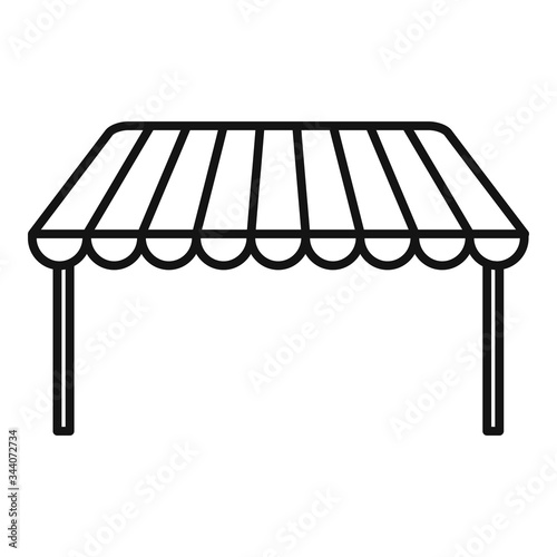 Outdoor parasol icon. Outline outdoor parasol vector icon for web design isolated on white background