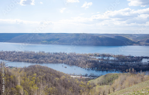 Beautiful view of the forest, river and hills in Samara Luka