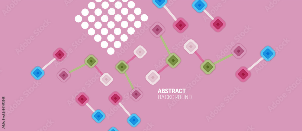 Abstract square dot connections, flat style multicolored geometric background for Wallpaper, Banner, Background, Card, Book Illustration, landing page or poster design Abstract square dot connections, flat style multicolored geometric background for Wallpaper, Banner, Background, Card, Book Illustration, landing page or poster design