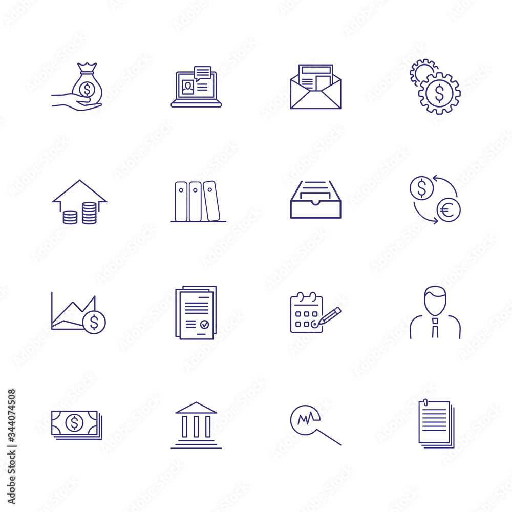 Financial consulting line icon set. Advisor, analysis, money. Finance concept. Can be used for topics like accounting, advising, expertise