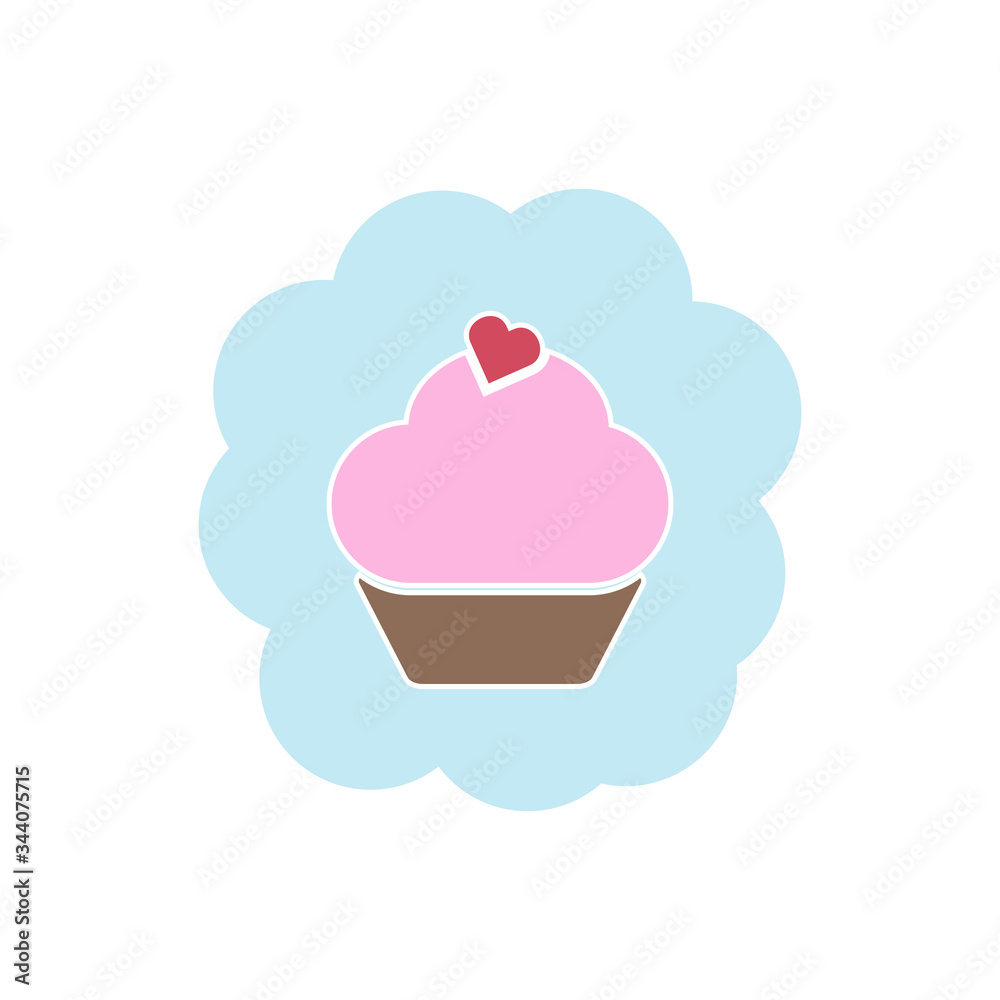 Cupcake icon on the white background for your design. Vector illustration. Cupcake icon on the white background for your design. Vector illustration.