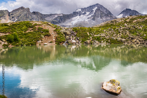 Castle of Tures and peaks of Selva dei Molini. Dream South Tyrol. Roma refuge. Italy. photo