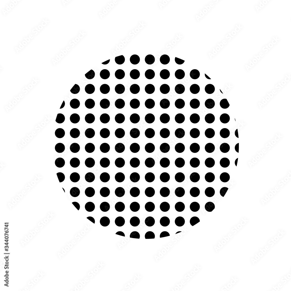 Abstract round shape with small circles isolated on white background Abstract round shape with small circles isolated on white background