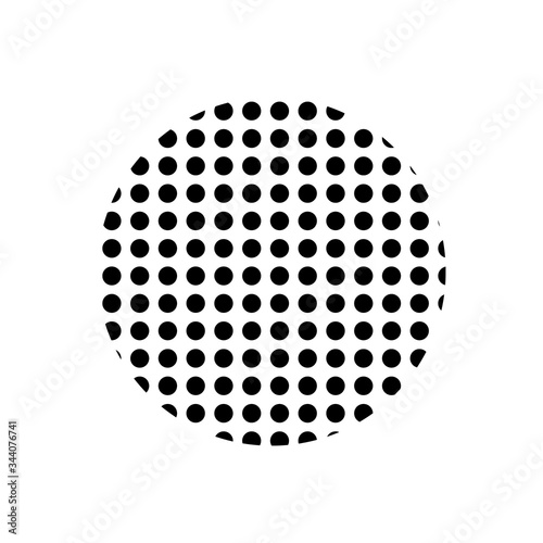 Abstract round shape with small circles isolated on white background