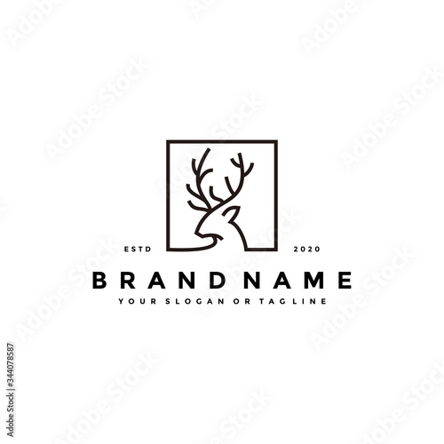 deer logo icon design vector template