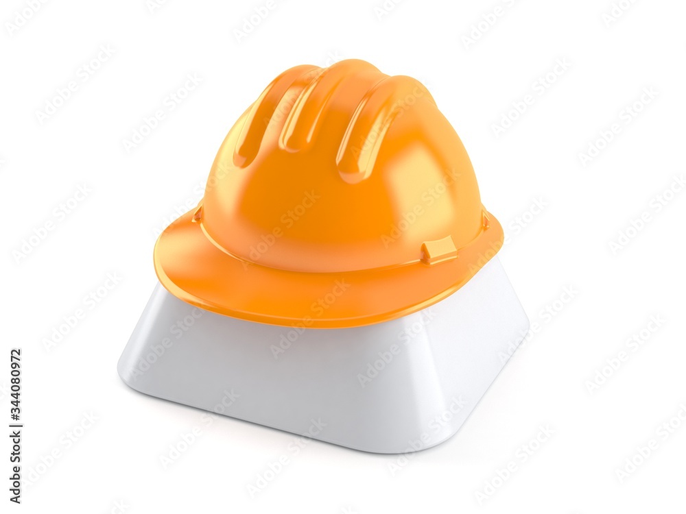 Fototapeta premium Hardhat on computer key