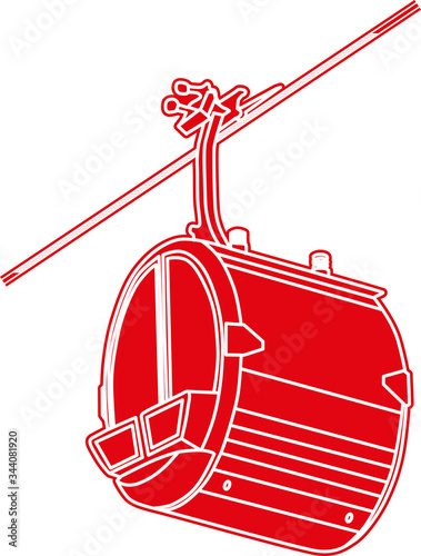 Cable car cabin - Vector Illustration