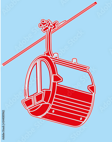 Cable car cabin - Vector Illustration
