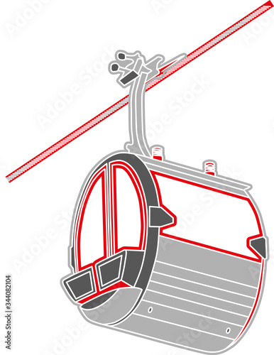 Cable car cabin - Vector Illustration