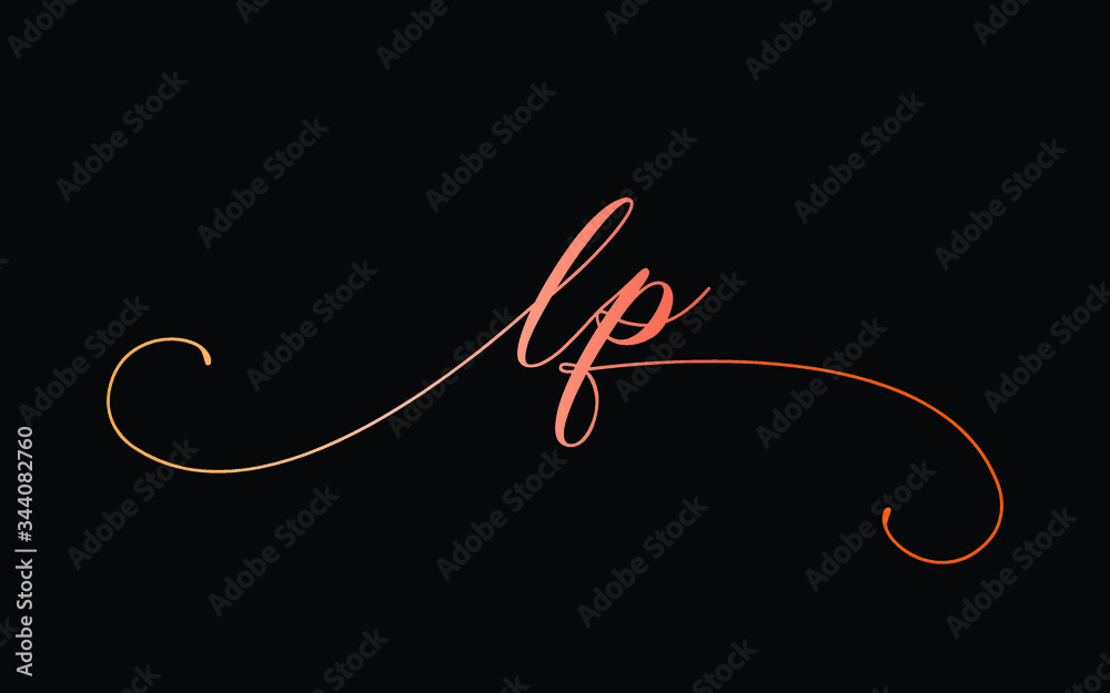 lp or l, p Lowercase Cursive Letter Initial Logo Design, Vector Template lp or l, p Lowercase Cursive Letter Initial Logo Design, Vector Template