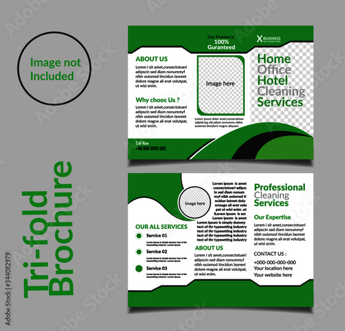 Cleaning Service Trifold Brochure template design