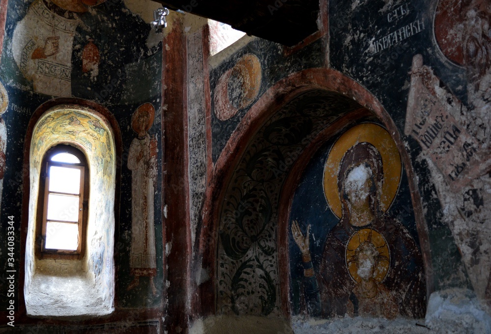 the interior of the old Serbian Orthodox Church