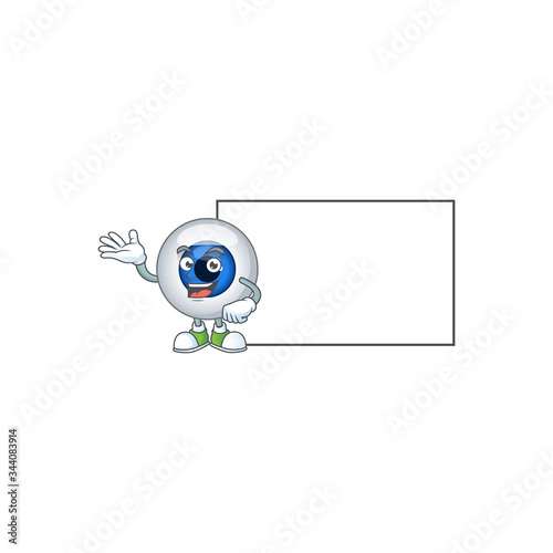 An image of human eye ball with board mascot design style