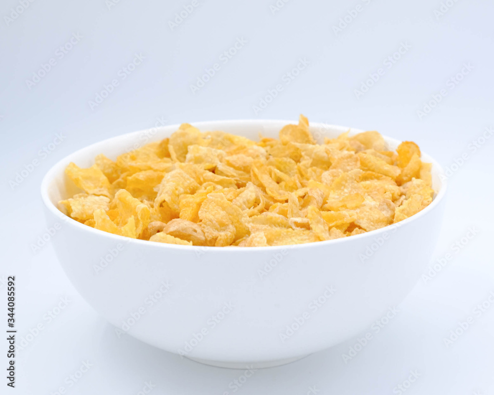 cereal in a white bowl on white background. Healthy breakfast concept. cereal in a white bowl on white background. Healthy breakfast concept.
