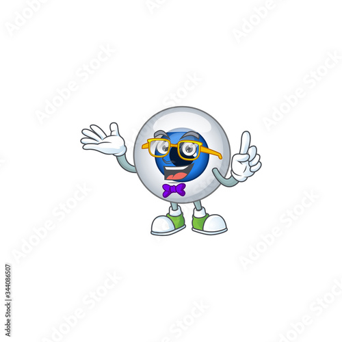 Cartoon character design of Geek human eye ball wearing weird glasses © kongvector