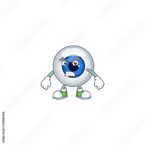 Mascot design style of human eye ball with angry face