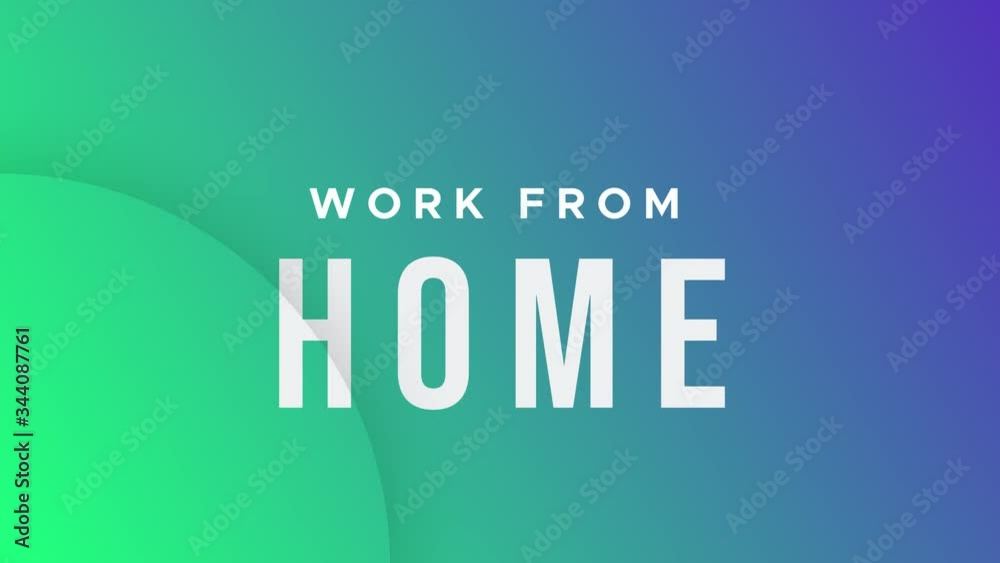 Work from home text animation vector motion