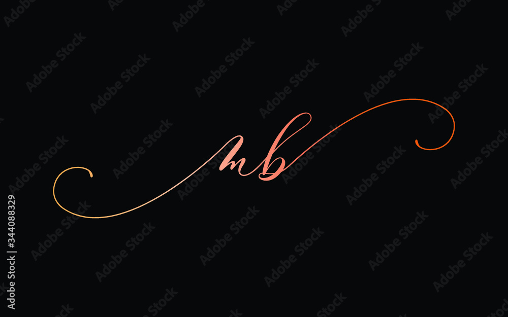 mb or m, b Lowercase Cursive Letter Initial Logo Design, Vector Template mb or m, b Lowercase Cursive Letter Initial Logo Design, Vector Template
