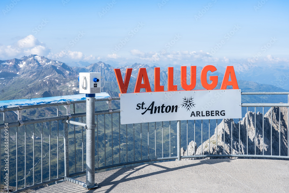 Platform at Valluga on the top of mountains in St.Anton, Austria