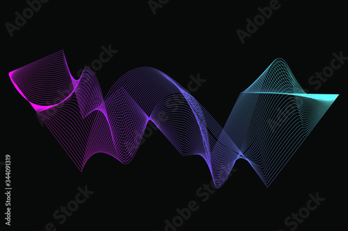 EPS 10 vector. Futuristic colorful background. Backdrop with lines and waves.	