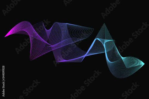 EPS 10 vector. Futuristic colorful background. Backdrop with lines and waves.	