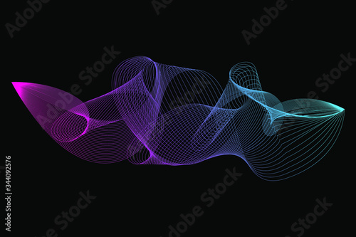 EPS 10 vector. Futuristic colorful background. Backdrop with lines and waves.	