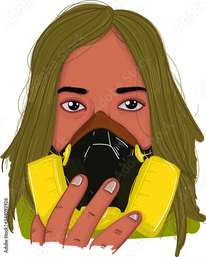Woman wear a Mask