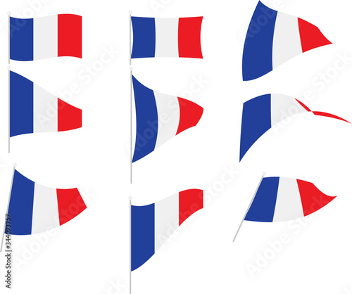 Vector Illustration of Set with France Flag