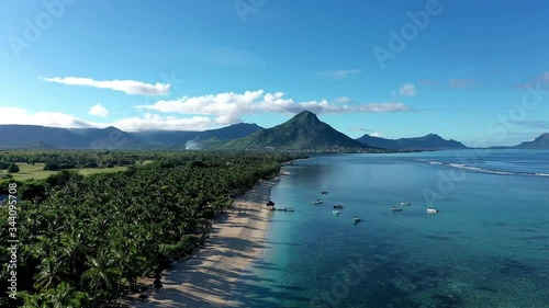 View of beach, Flic-en-Flac, Mauritius photo