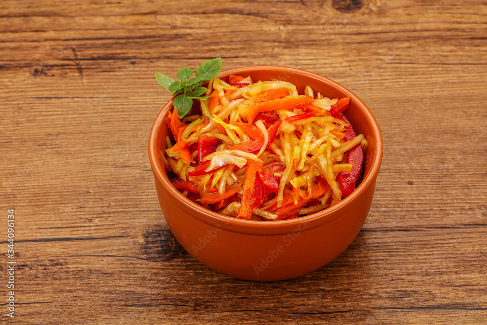 Cabbage salad with carrot and pepper Cabbage salad with carrot and pepper