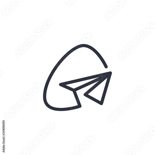Paper plane logo icon vector template