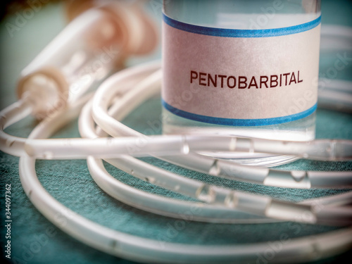  Vial With Pentobarbital Used For Euthanasia And Lethal Inyecion In A Hospital photo