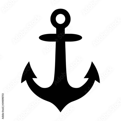 Vector illustration of black anchor icon isolated on white - EPS10 symbol for your web site design, logo, app, UI