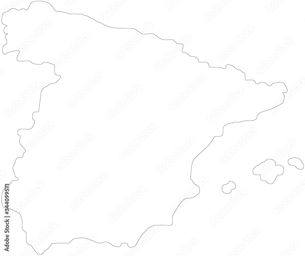 Map of Spain in white
