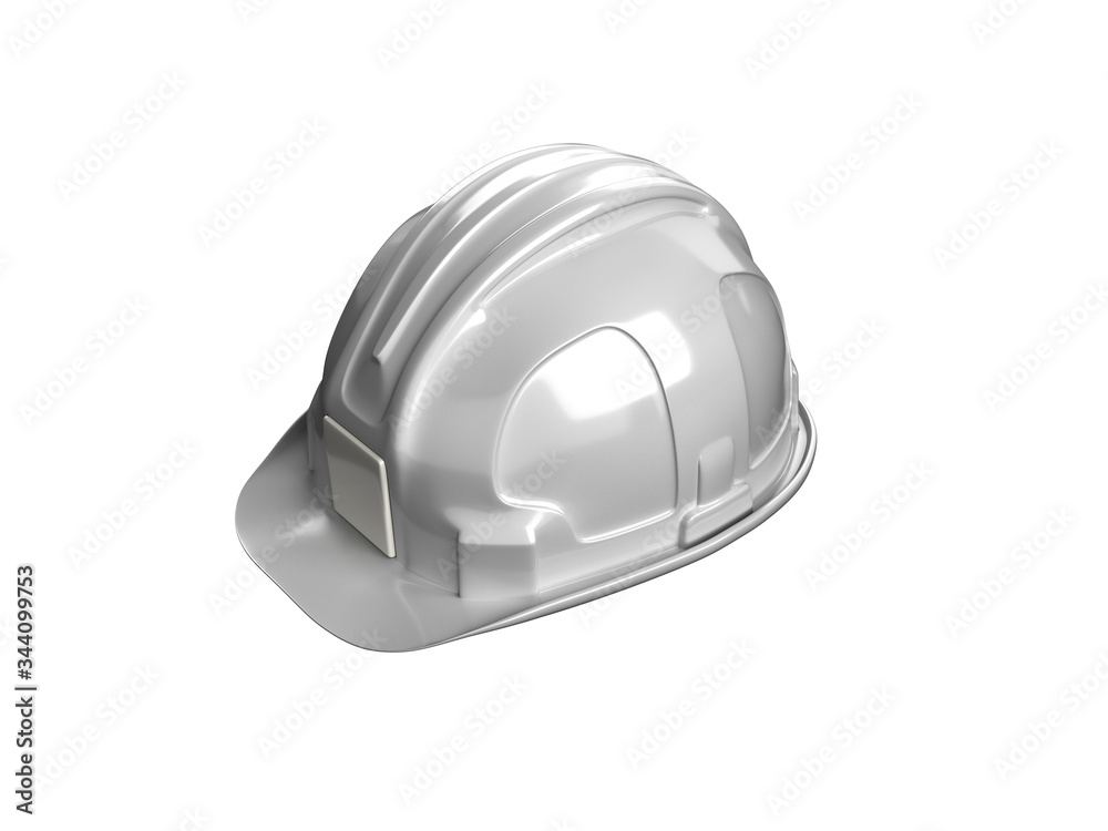 Fototapeta premium White helmet simple construction presentation consept 3d render on white no shadow